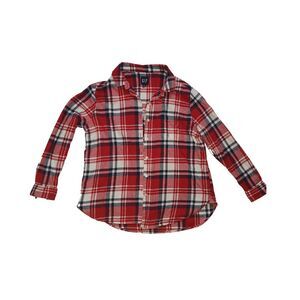 Gap Red Flannel Plaid Button Shirt‎ Womens Size Large